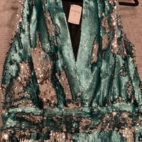 ❤️Gorgeous NEW Carolina Ritzler two tone sequin jumpsuit!!!! Gorgeous!!!! - Picture 8 of 8